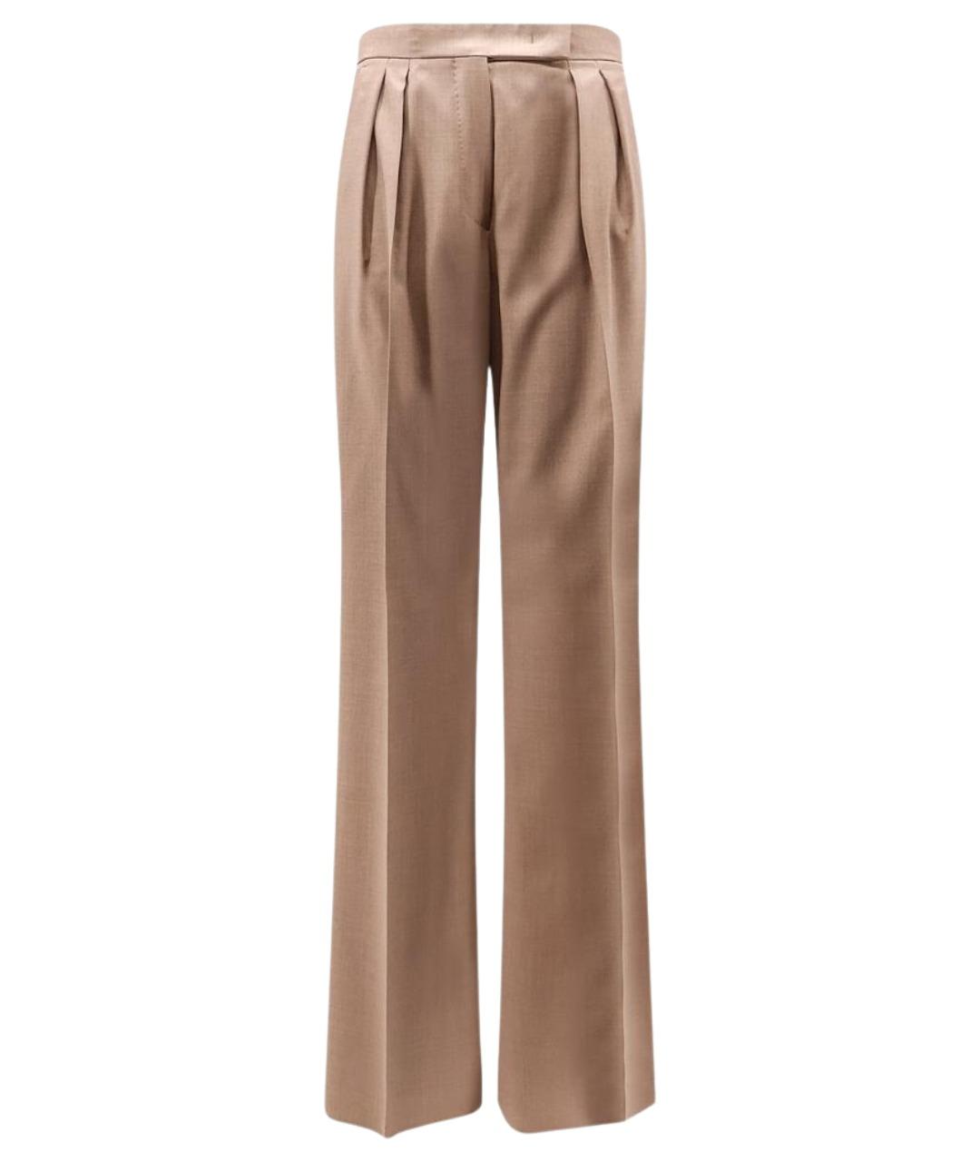 MAX MARA Бежевые шерстяные брюки широкие, фото 1