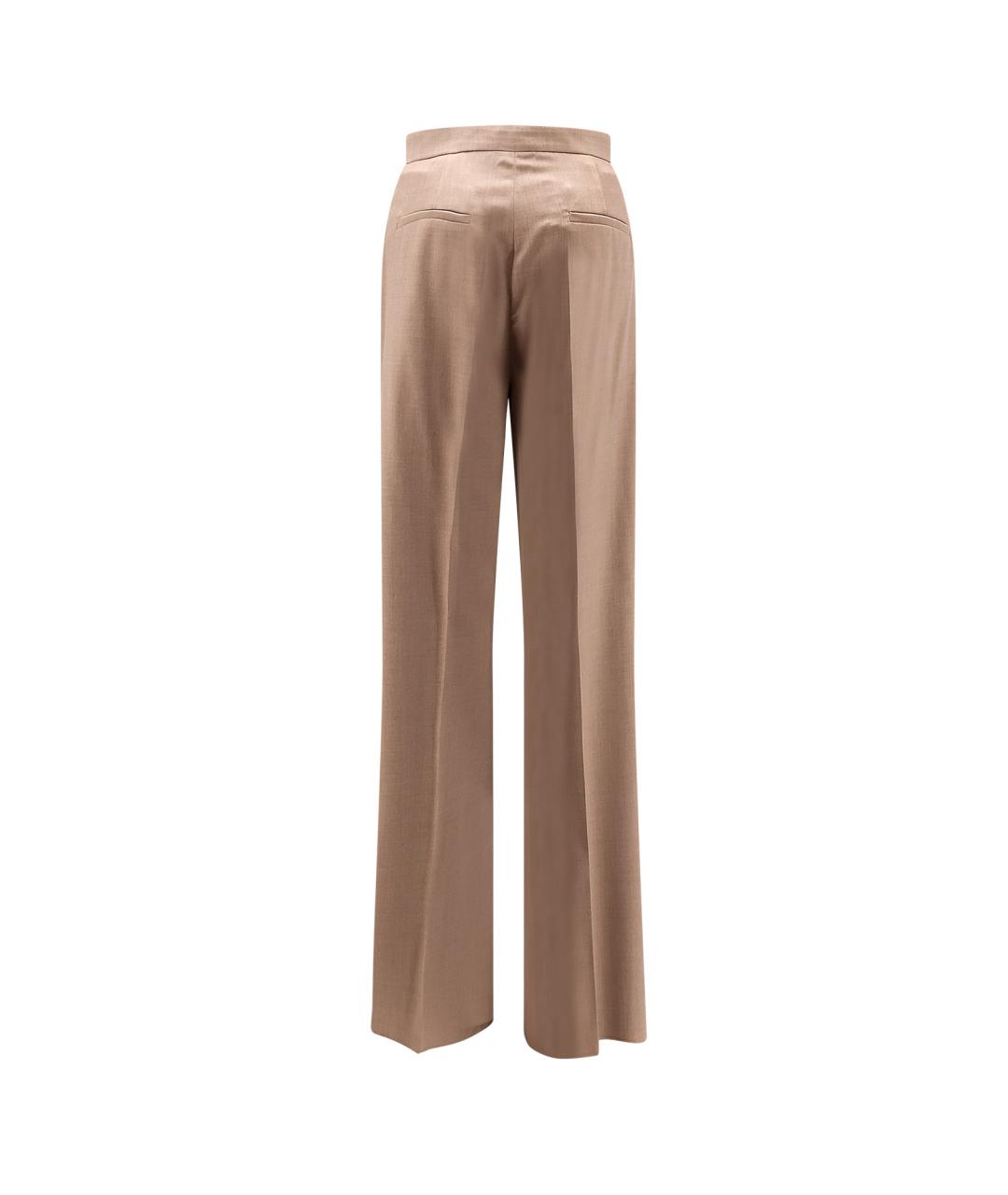 MAX MARA Бежевые шерстяные брюки широкие, фото 2