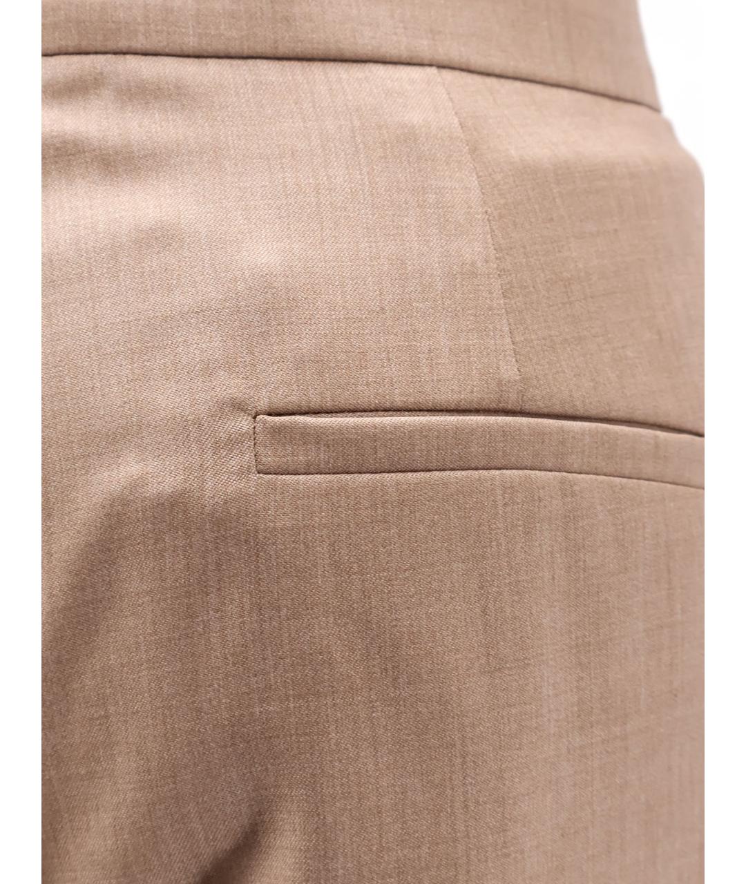 MAX MARA Бежевые шерстяные брюки широкие, фото 3