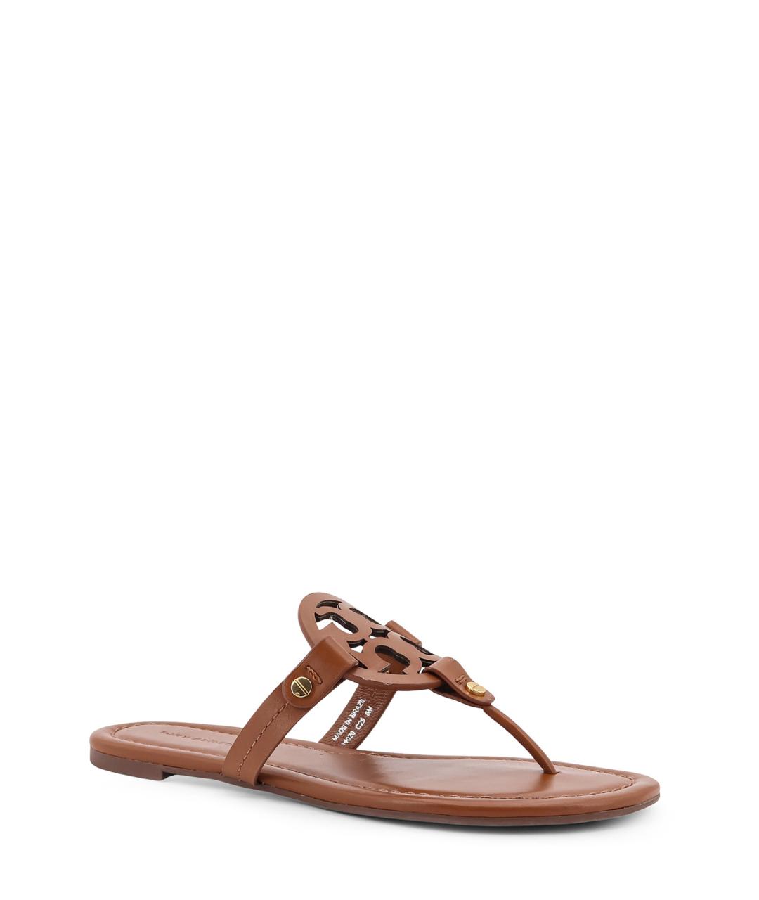 TORY BURCH Коричневые кожаные шлепанцы, фото 2