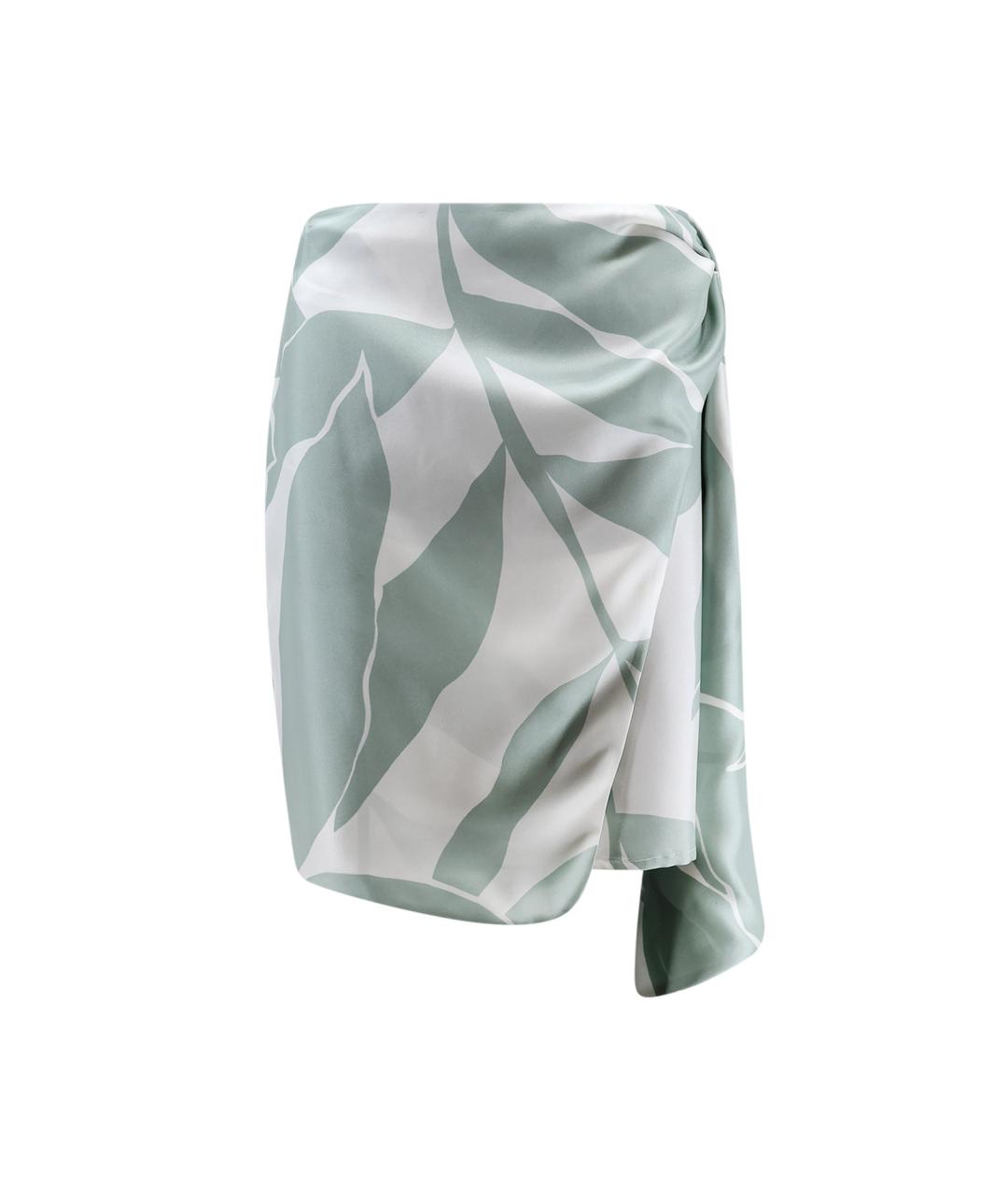 MAX MARA Бирюзовая шелковая юбка миди, фото 1