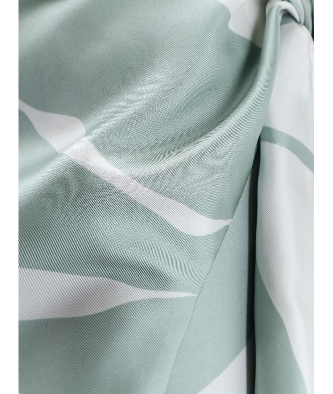 MAX MARA Бирюзовая шелковая юбка миди, фото 3