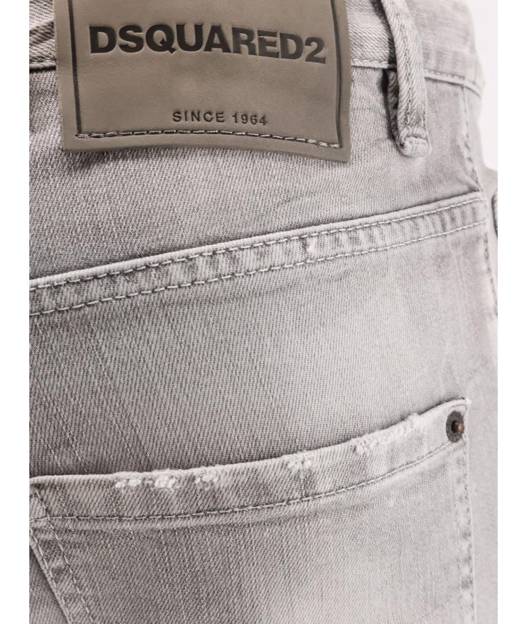 DSQUARED2 Серые хлопковые прямые джинсы, фото 3