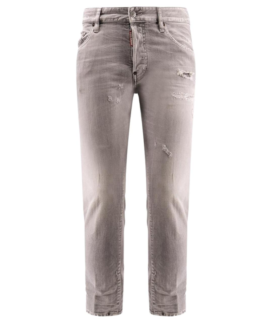 DSQUARED2 Серые хлопковые прямые джинсы, фото 1