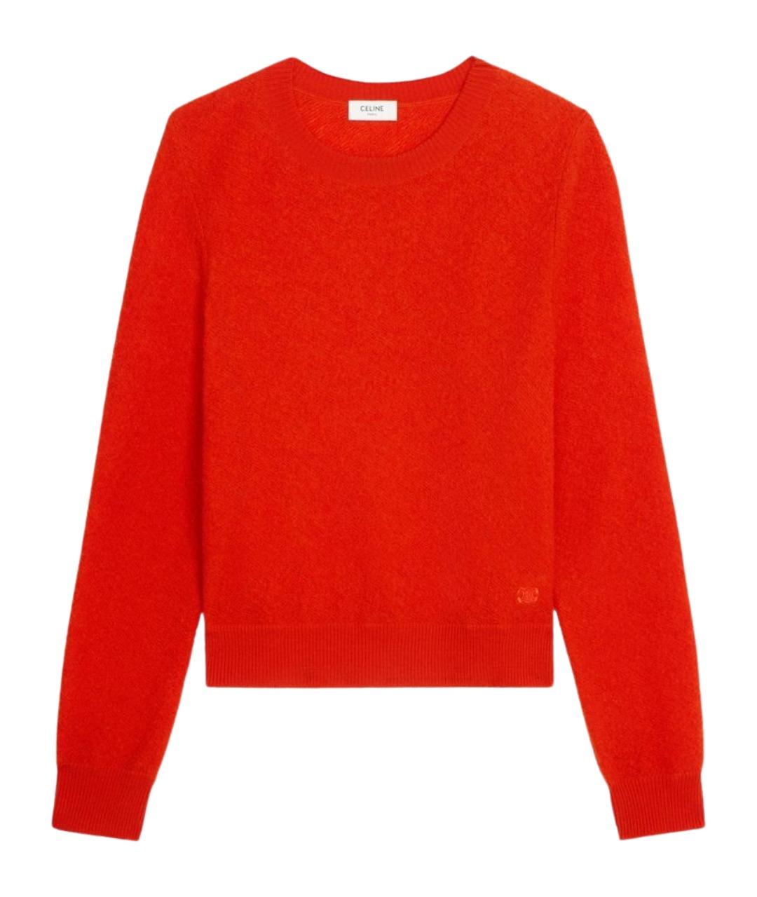CELINE Красный шерстяной джемпер / свитер, фото 1