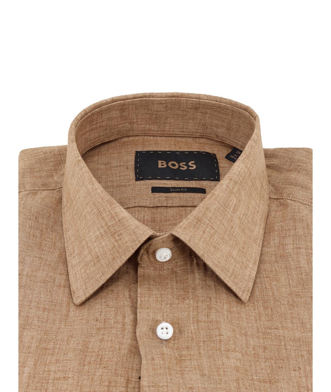 HUGO BOSS Бежевая кэжуал рубашка, фото 2