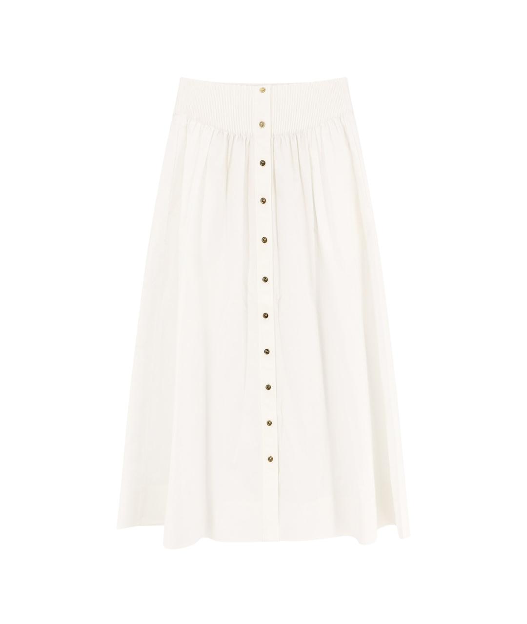 TORY BURCH Белая хлопковая юбка макси, фото 4