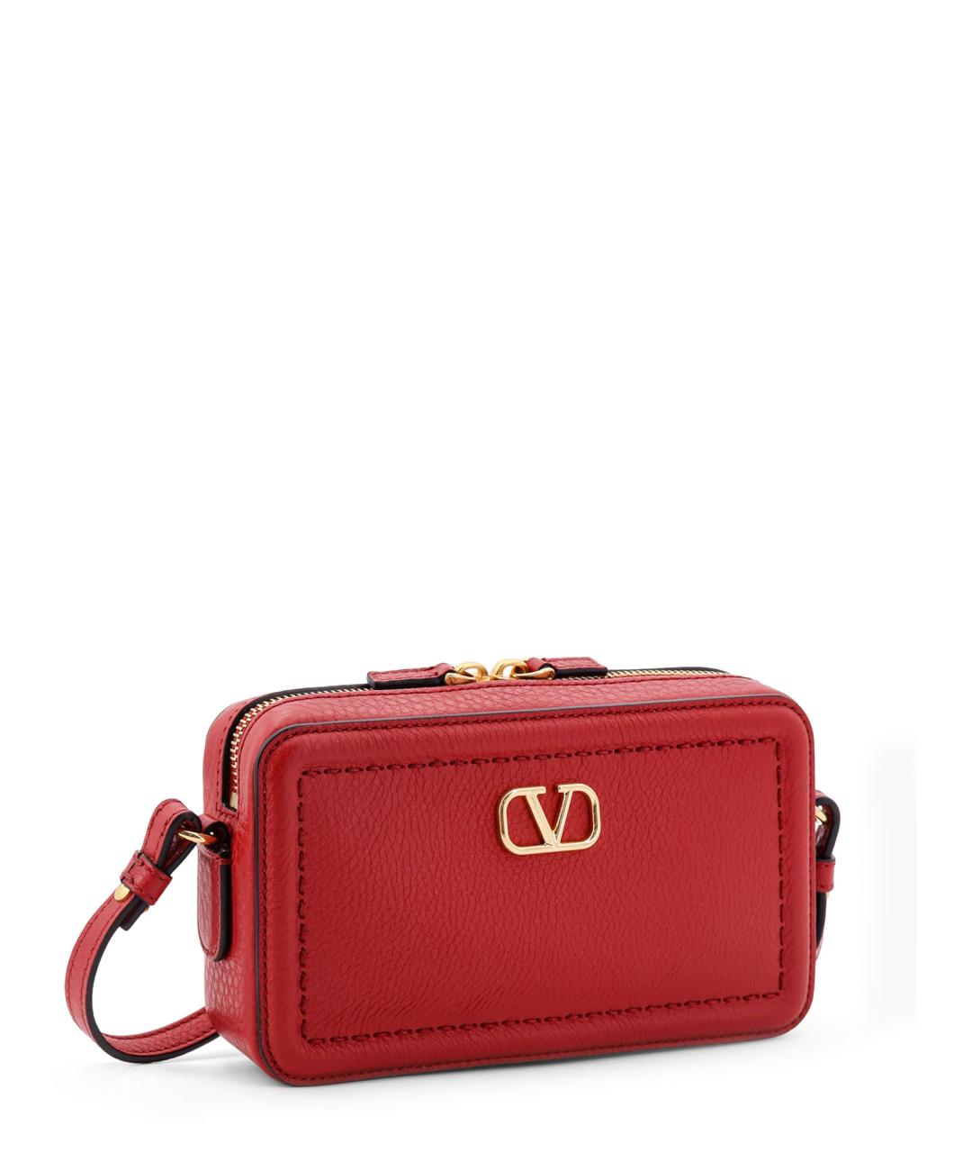 VALENTINO Красная кожаная сумка через плечо, фото 3