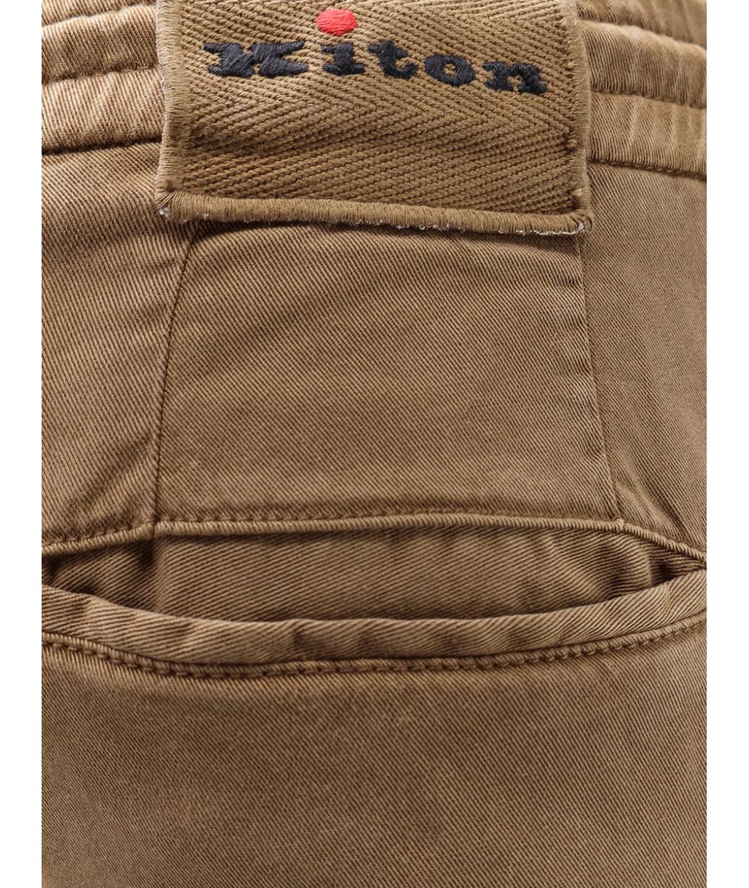 KITON Коричневые повседневные брюки, фото 3