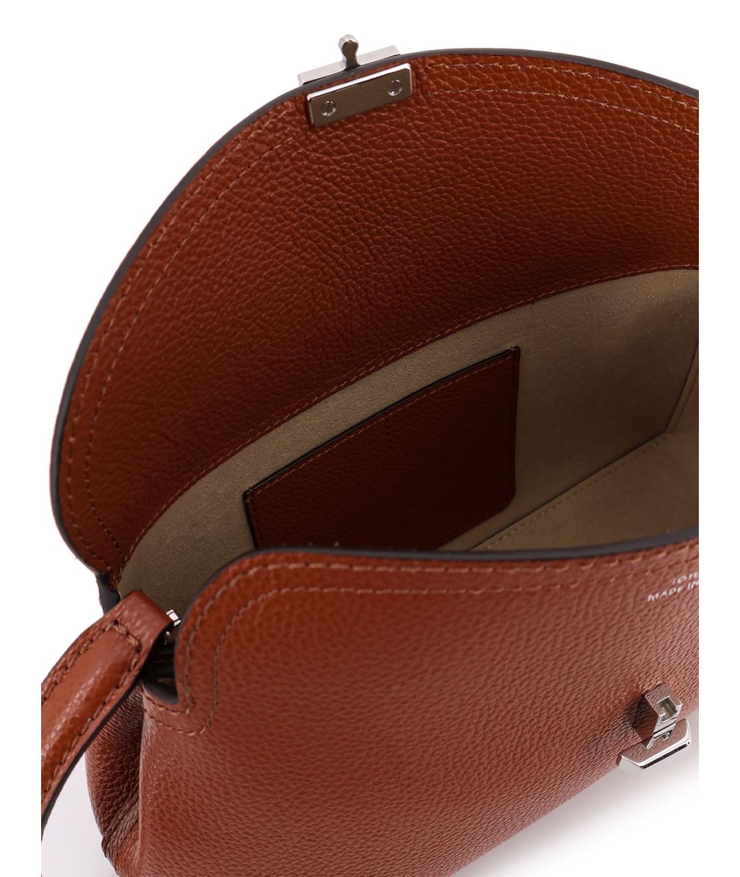 TOTEME Коричневая кожаная сумка через плечо, фото 4