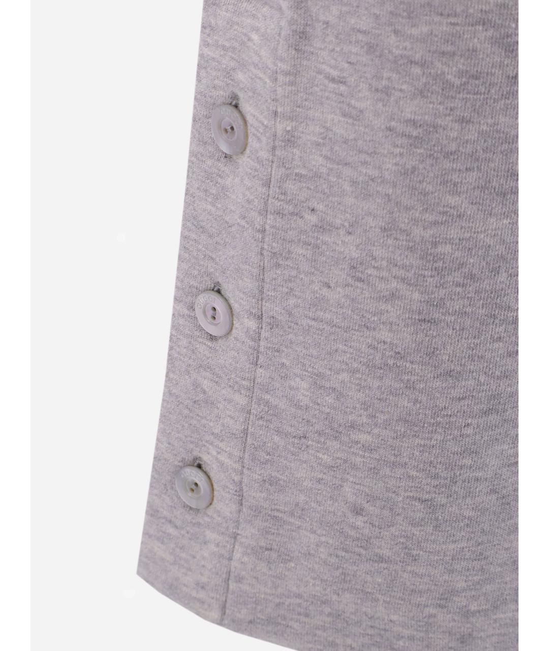 GUCCI Серые хлопковые прямые брюки, фото 3