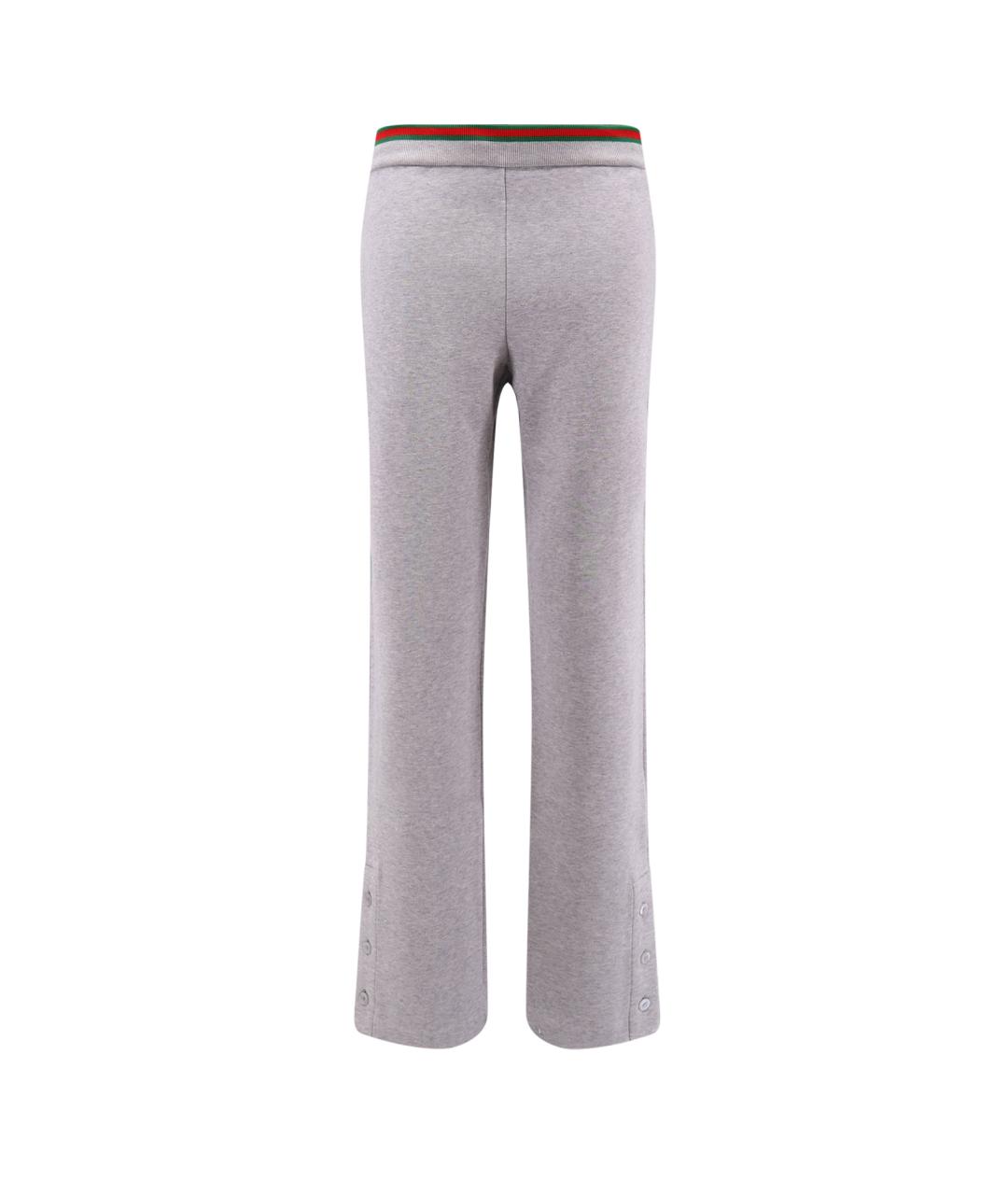 GUCCI Серые хлопковые прямые брюки, фото 1