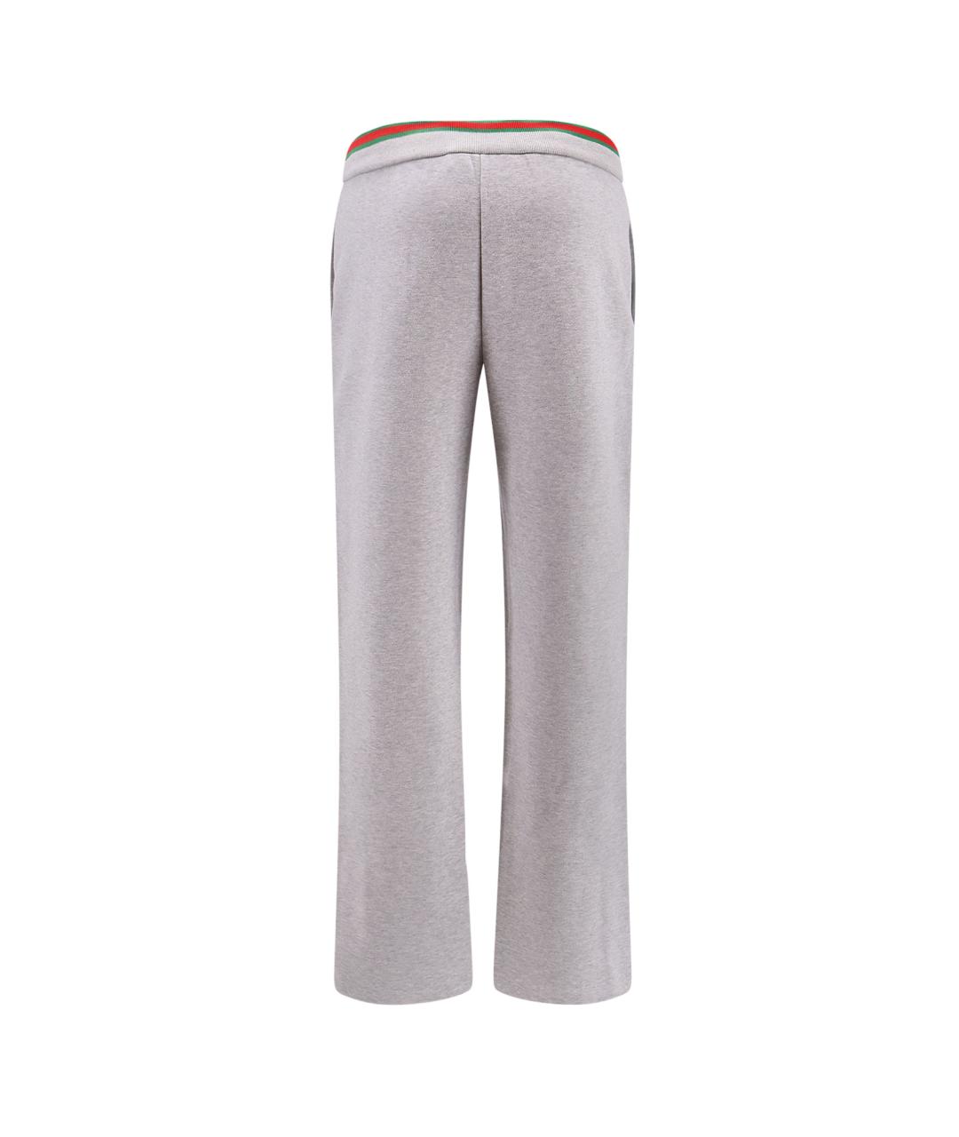 GUCCI Серые хлопковые прямые брюки, фото 2