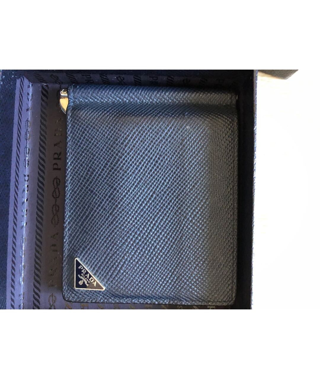 PRADA Темно-синий кожаный кошелек, фото 3