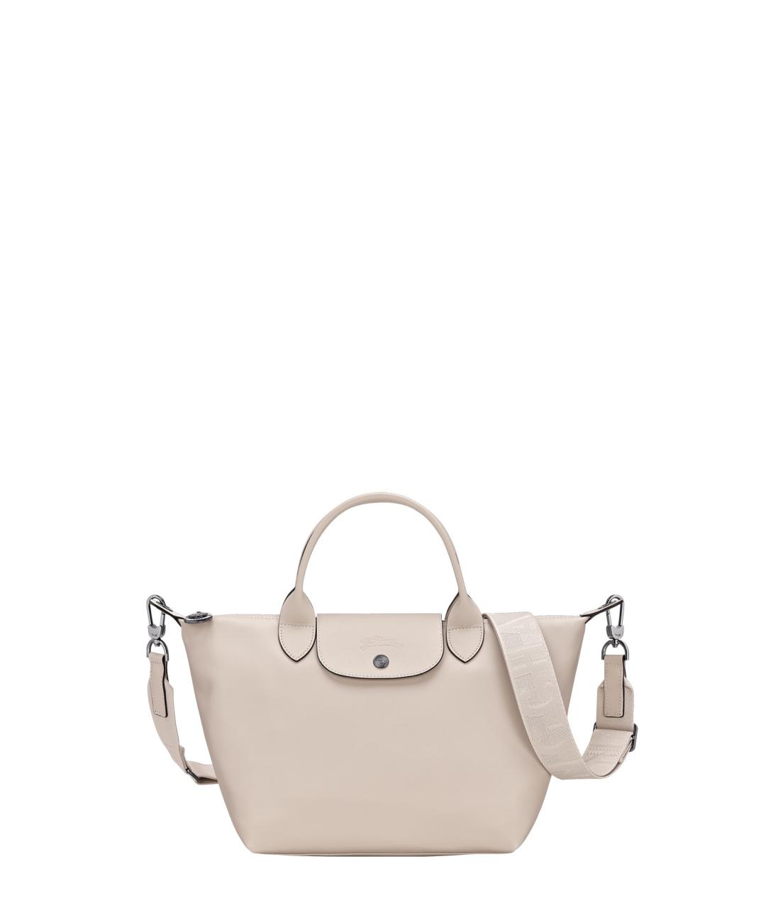 LONGCHAMP Бежевая кожаная сумка тоут, фото 1