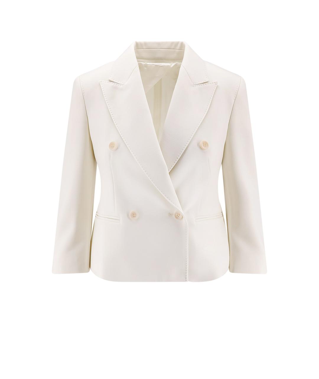 MAX MARA Бежевый шерстяной жакет/пиджак, фото 1