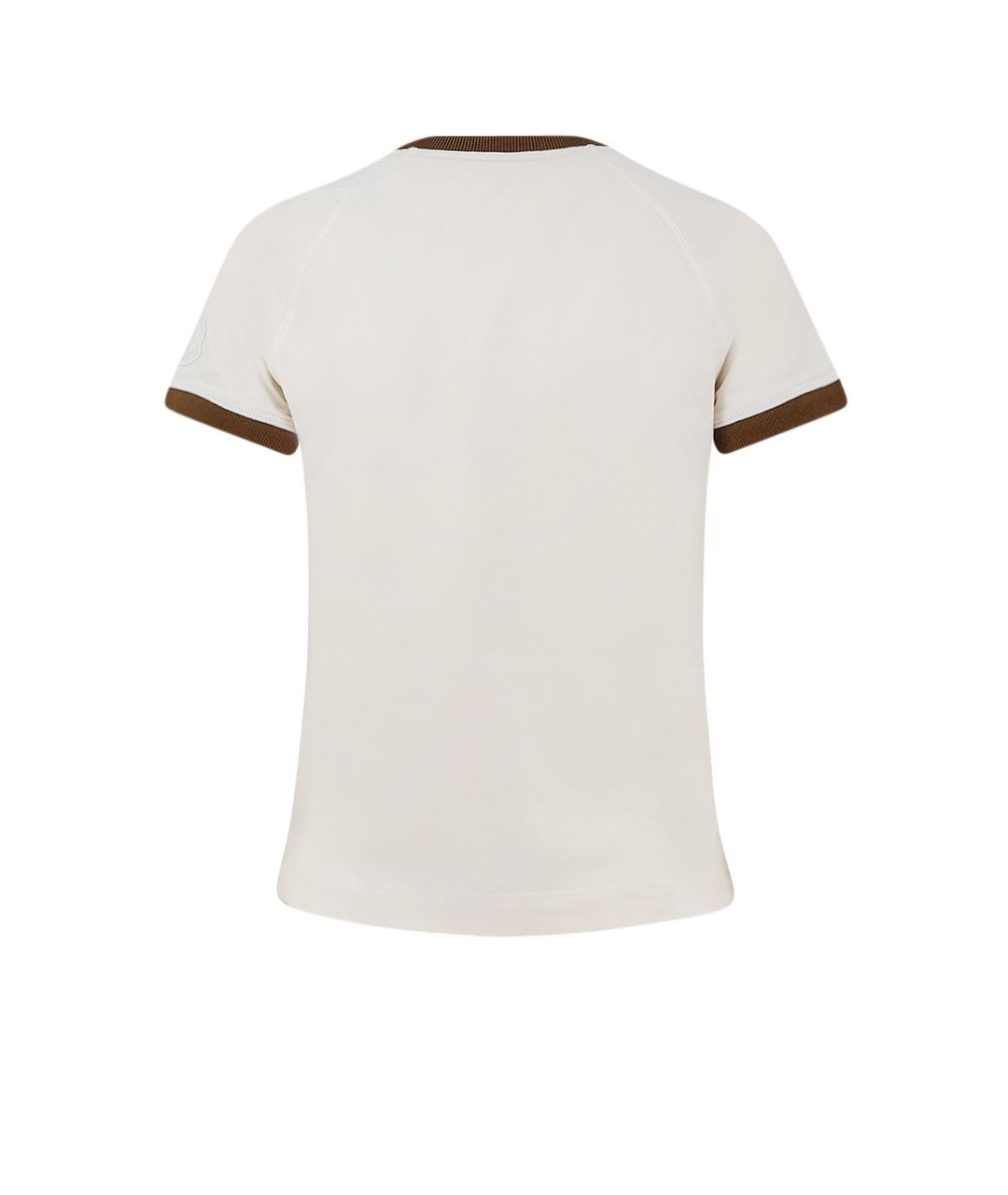 MONCLER Белая хлопковая футболка, фото 2