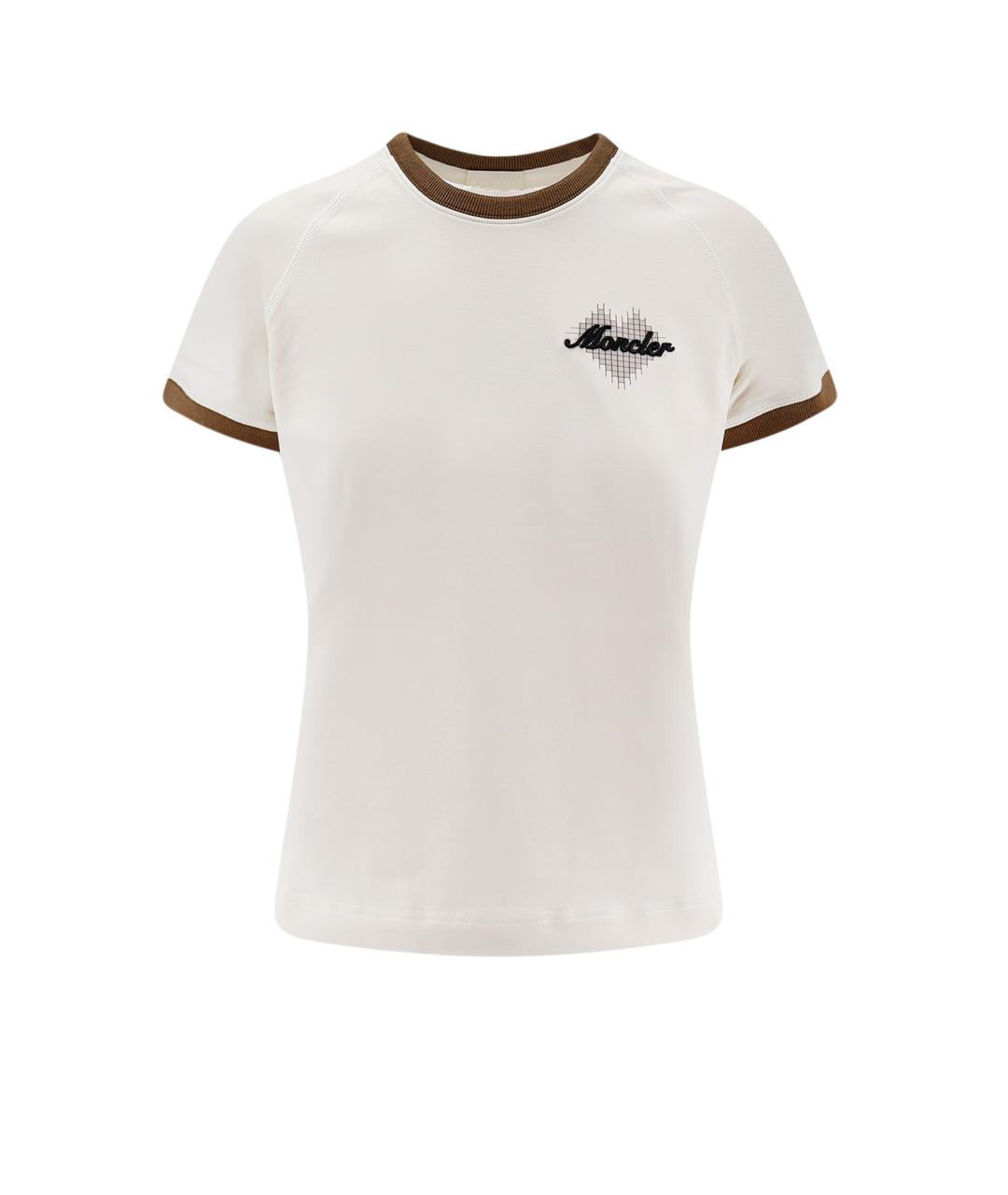 MONCLER Белая хлопковая футболка, фото 1