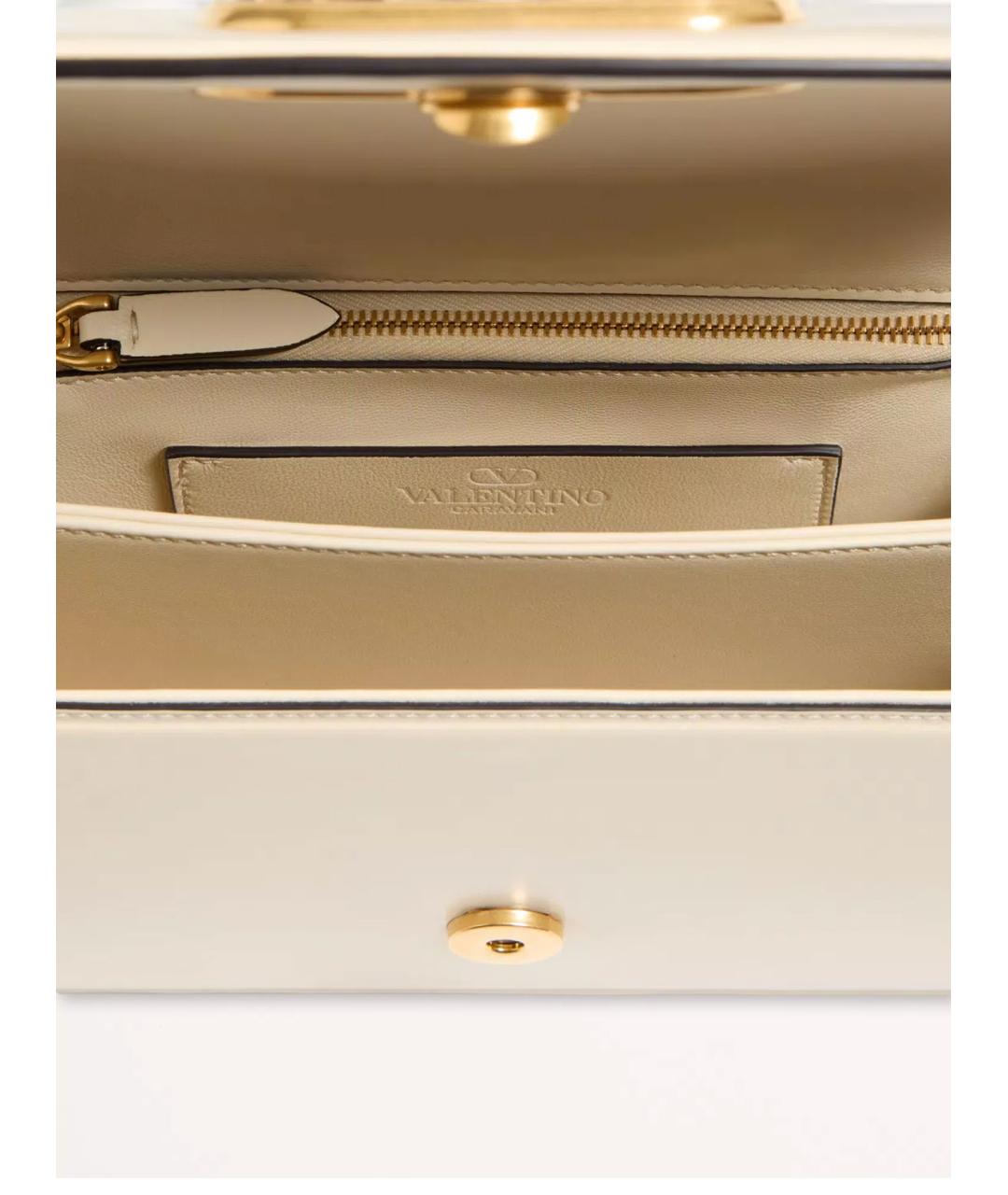 VALENTINO Белая кожаная сумка через плечо, фото 4