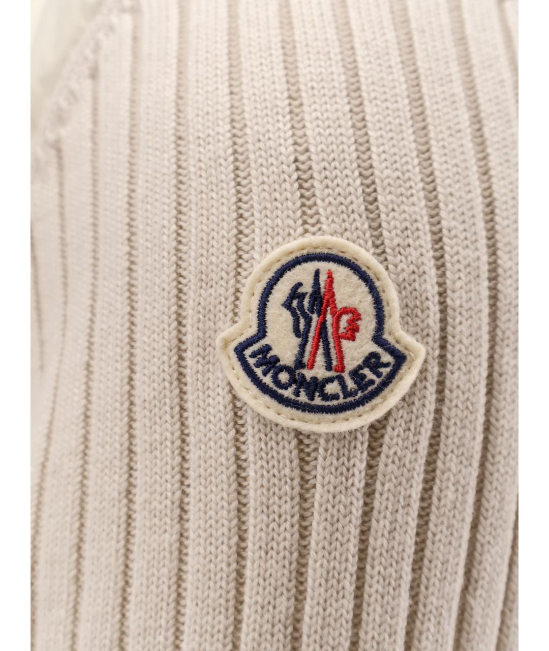 MONCLER Бежевая полиамидовая куртка, фото 3