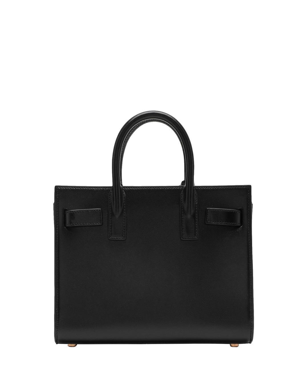 SAINT LAURENT Черная кожаная сумка тоут, фото 2