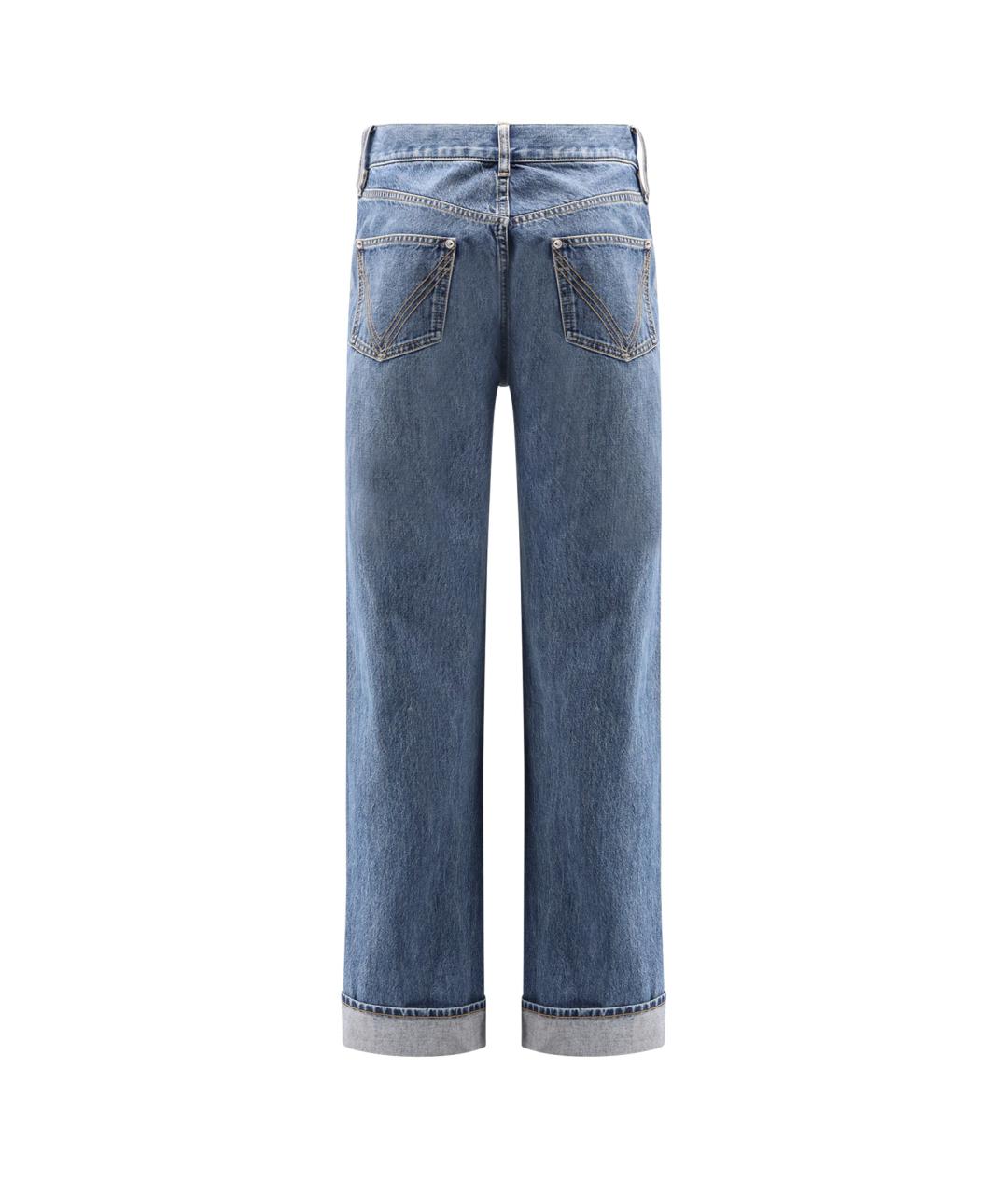 BOTTEGA VENETA Синие хлопковые прямые джинсы, фото 2