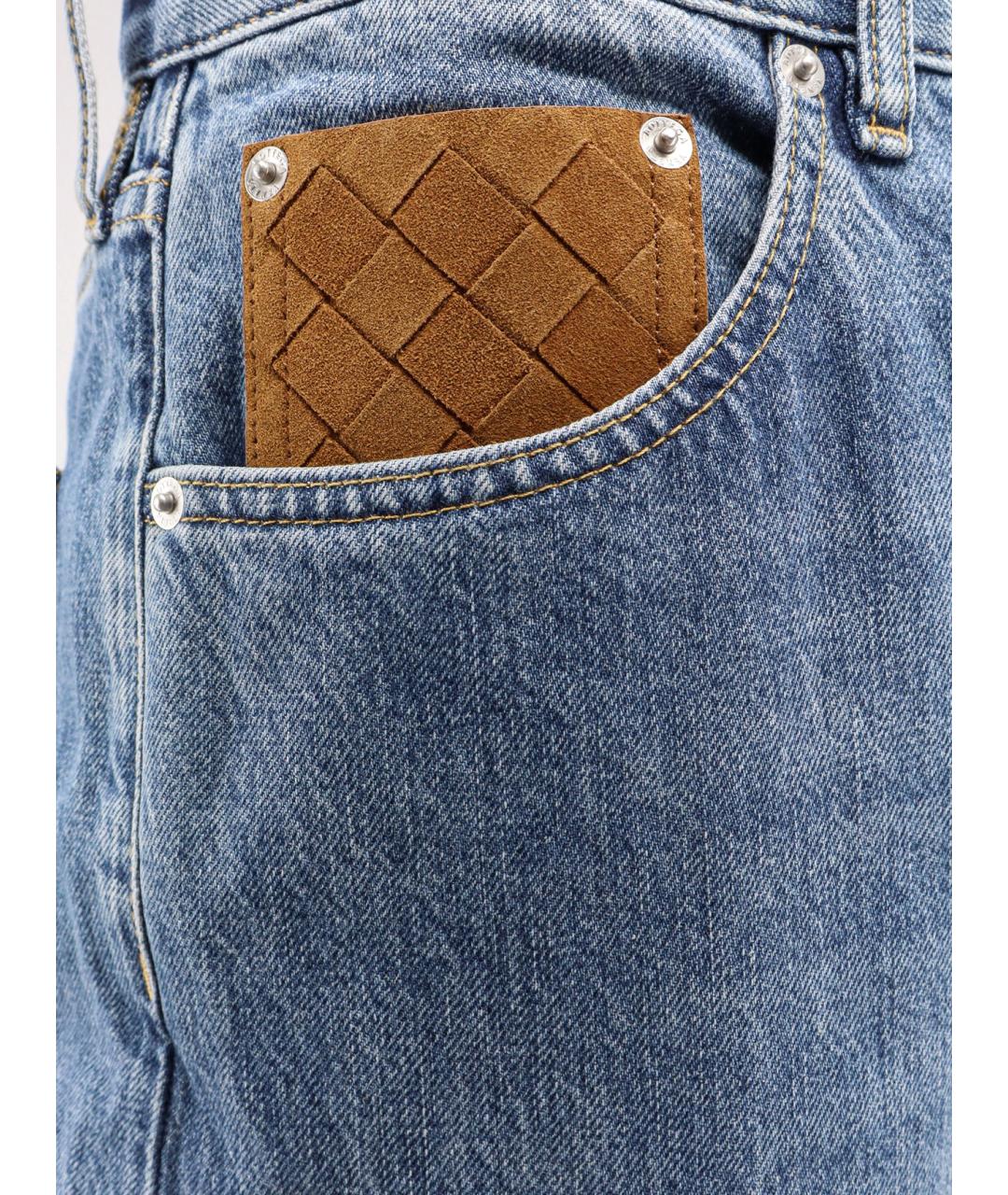 BOTTEGA VENETA Синие хлопковые прямые джинсы, фото 3