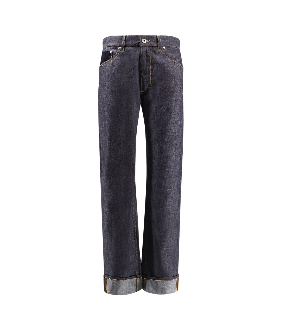 BOTTEGA VENETA Синие хлопковые прямые джинсы, фото 1