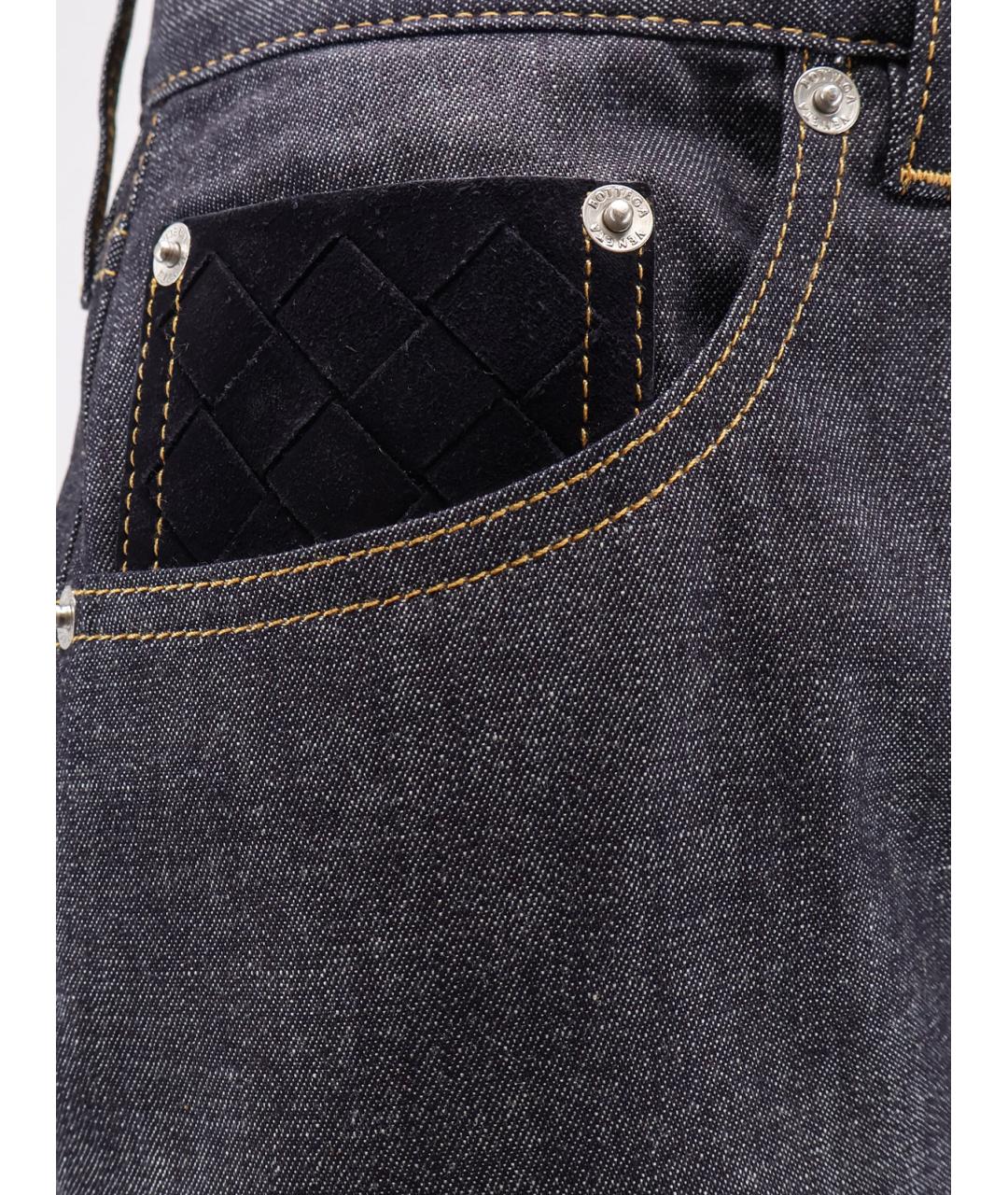 BOTTEGA VENETA Синие хлопковые прямые джинсы, фото 3