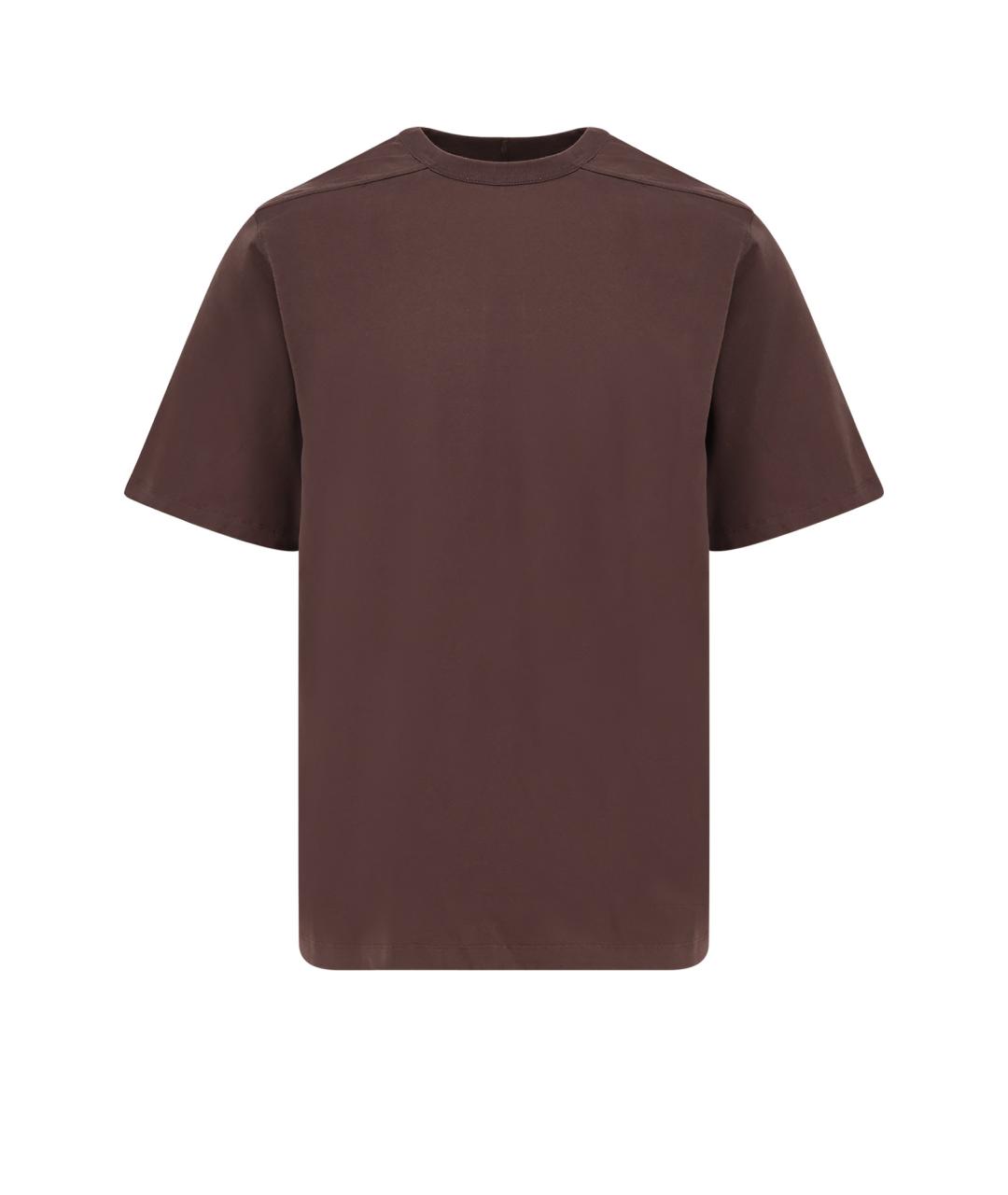 RICK OWENS Коричневая хлопковая футболка, фото 1