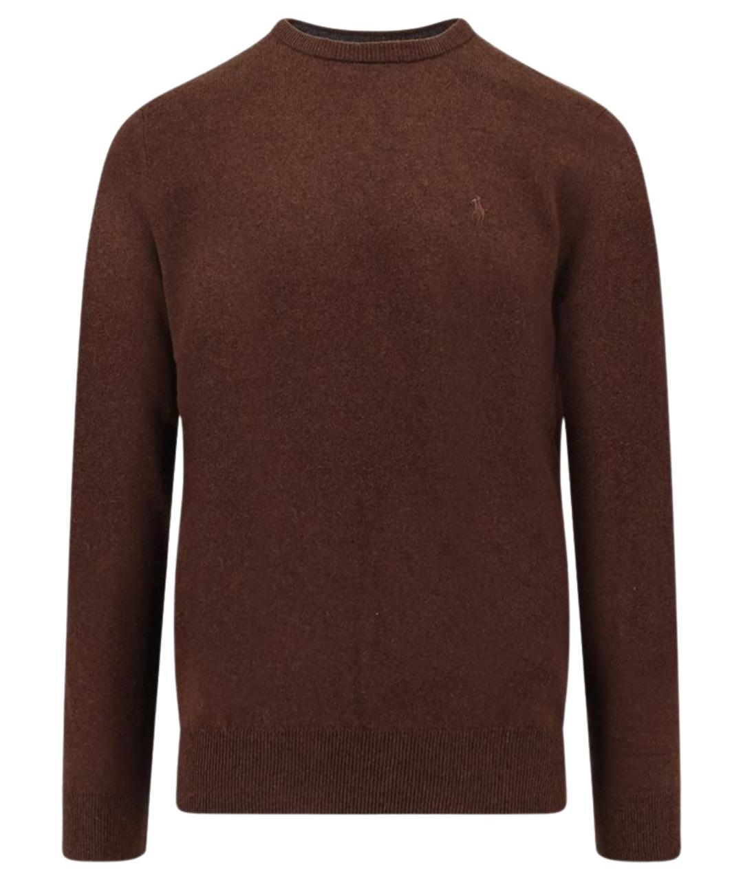 POLO RALPH LAUREN Коричневый шерстяной джемпер / свитер, фото 1
