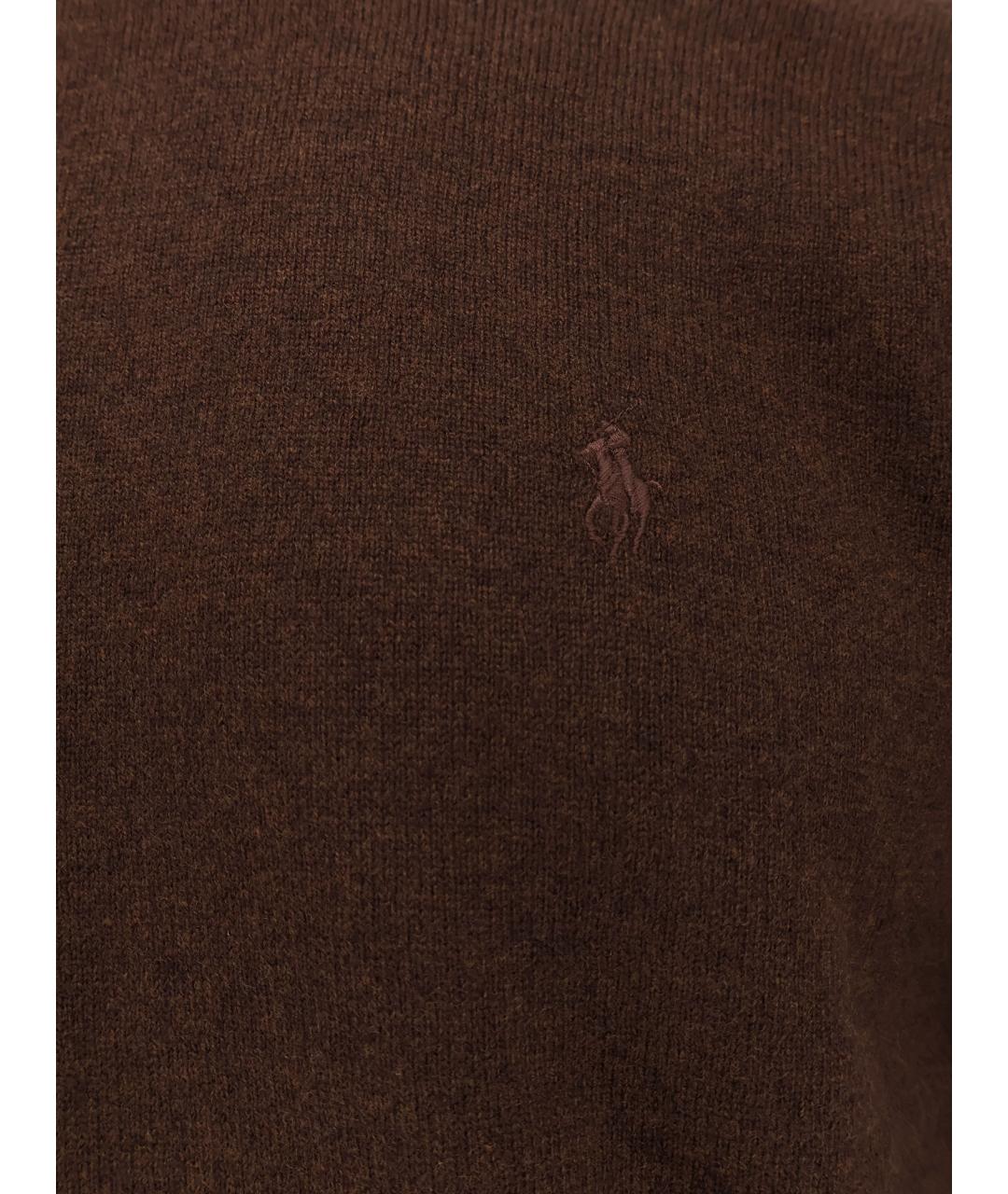 POLO RALPH LAUREN Коричневый шерстяной джемпер / свитер, фото 3