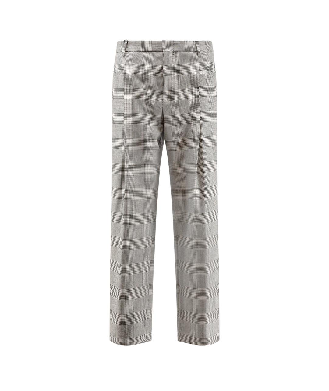 DOLCE&GABBANA Серые шерстяные классические брюки, фото 1