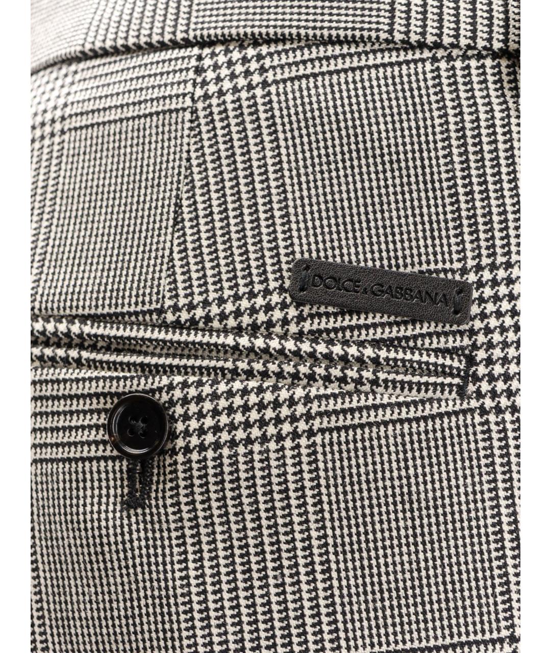 DOLCE&GABBANA Серые шерстяные классические брюки, фото 3