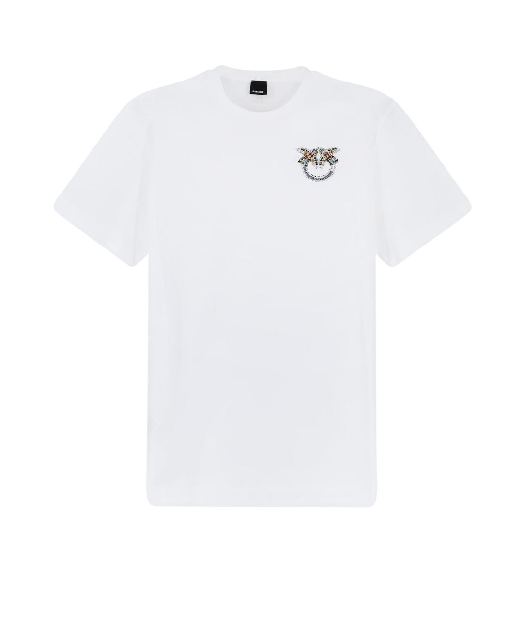 PINKO Белая хлопковая футболка, фото 1