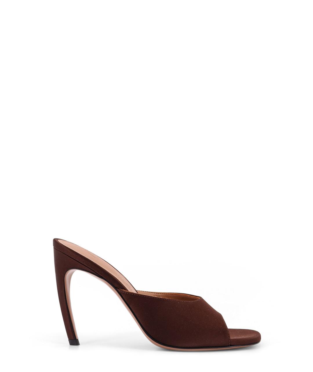 THE ATTICO Коричневые текстильные мюли, фото 1