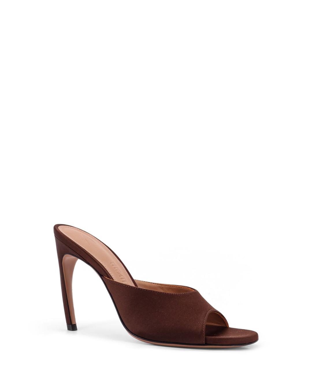 THE ATTICO Коричневые текстильные мюли, фото 2