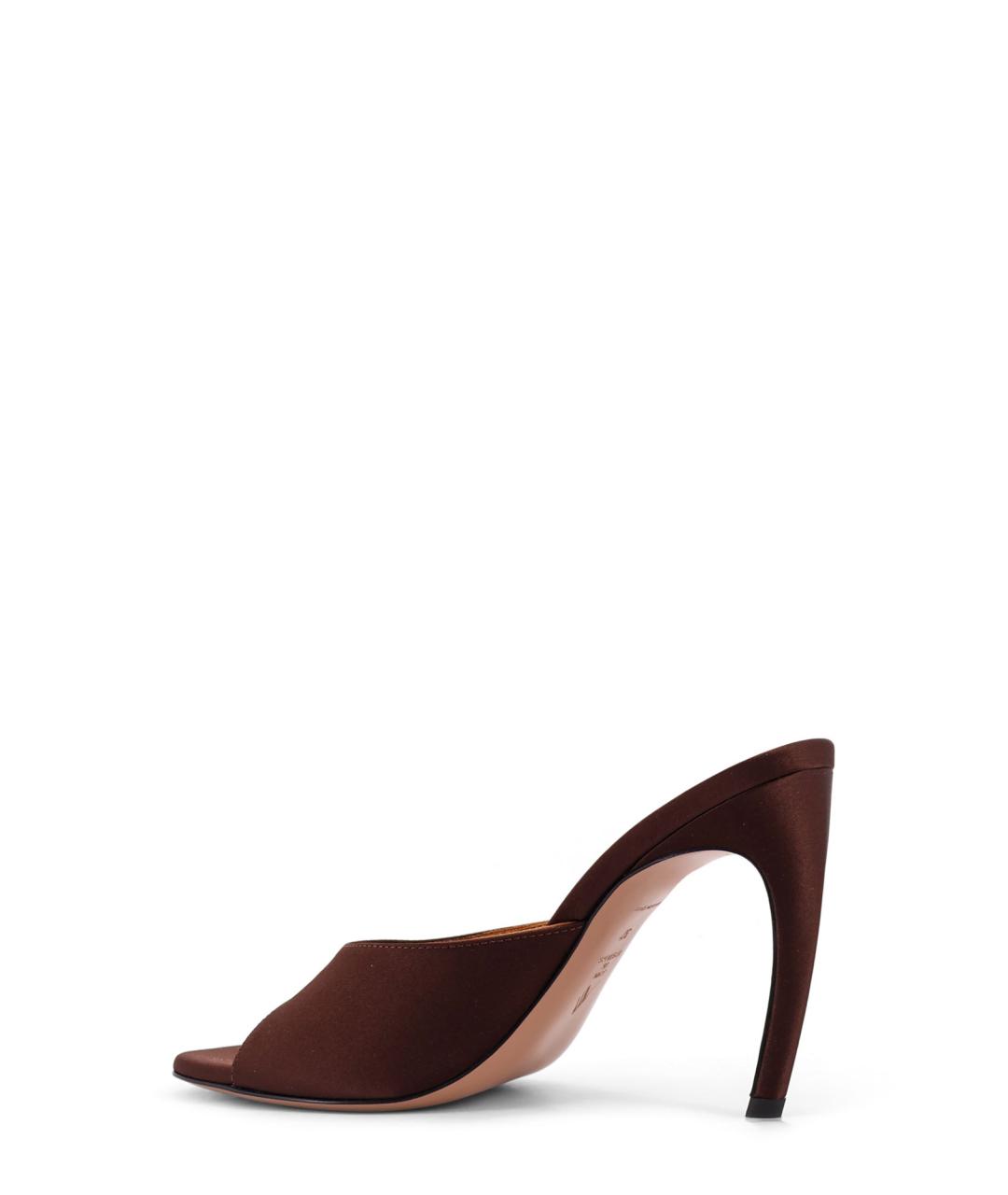 THE ATTICO Коричневые текстильные мюли, фото 3