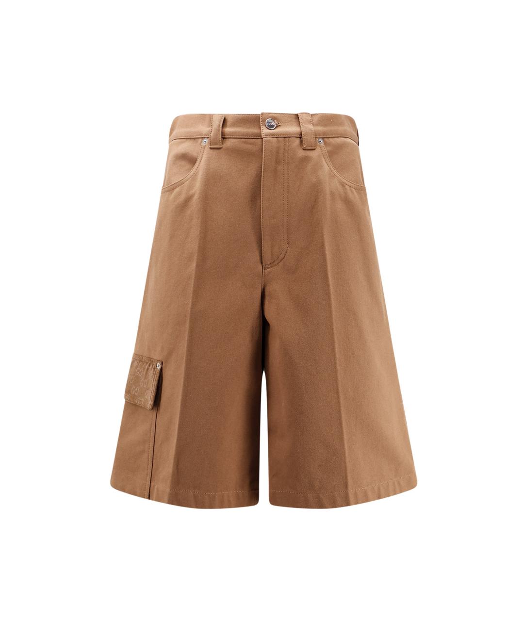 GUCCI Коричневые хлопковые шорты, фото 1