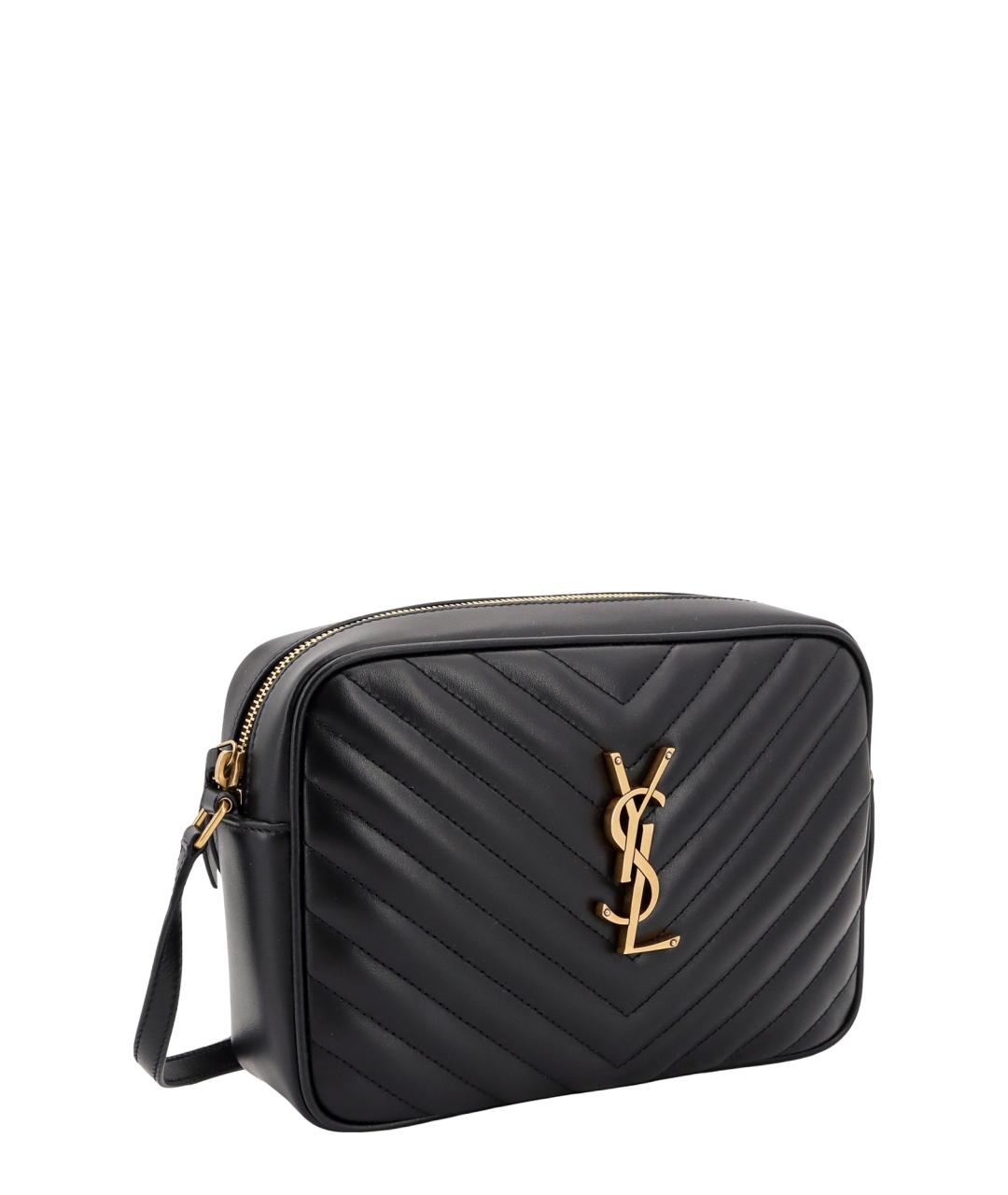 SAINT LAURENT Черная кожаная сумка через плечо, фото 3
