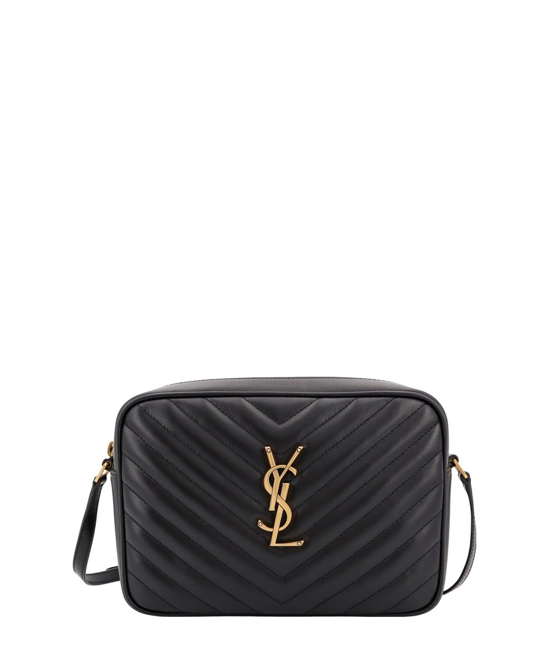 SAINT LAURENT Черная кожаная сумка через плечо, фото 1