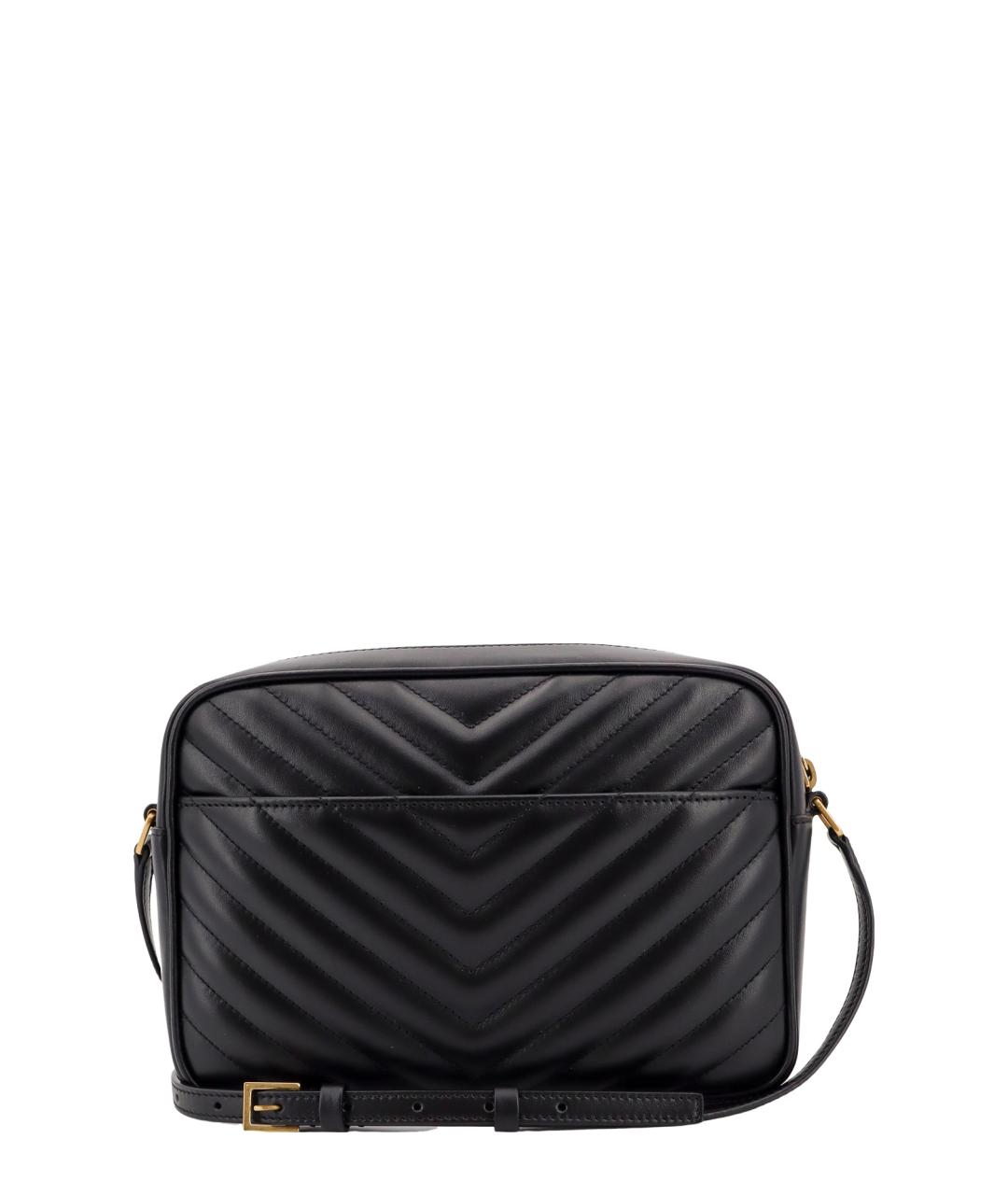 SAINT LAURENT Черная кожаная сумка через плечо, фото 2