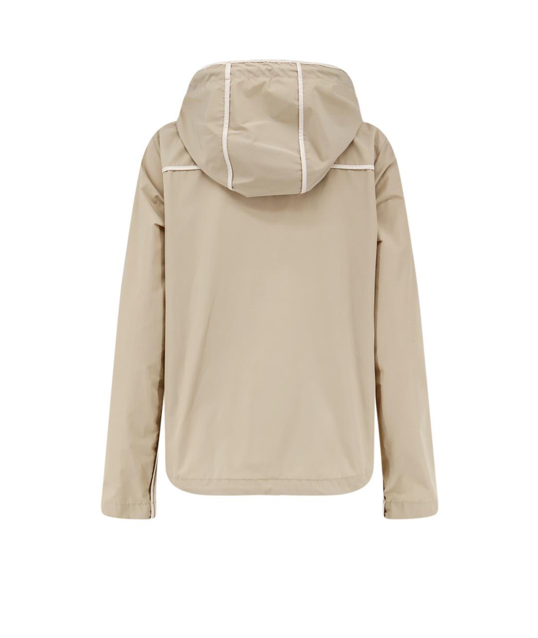 MONCLER Бежевая полиэстеровая куртка, фото 2