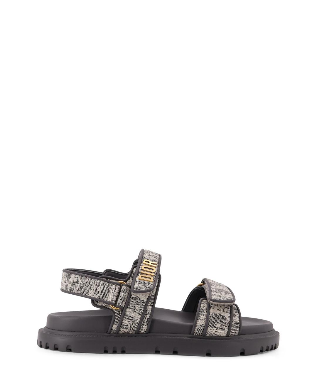 CHRISTIAN DIOR Мульти текстильные шлепанцы, фото 1