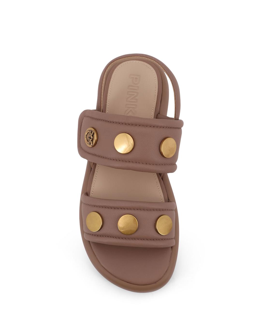 PINKO Коричневые кожаные босоножки, фото 5
