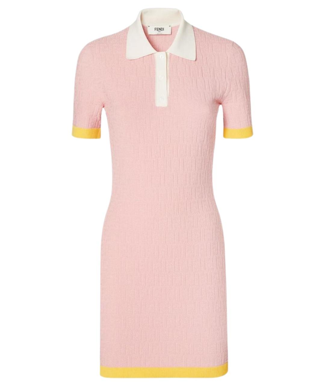 FENDI Розовое хлопковое повседневное платье, фото 1