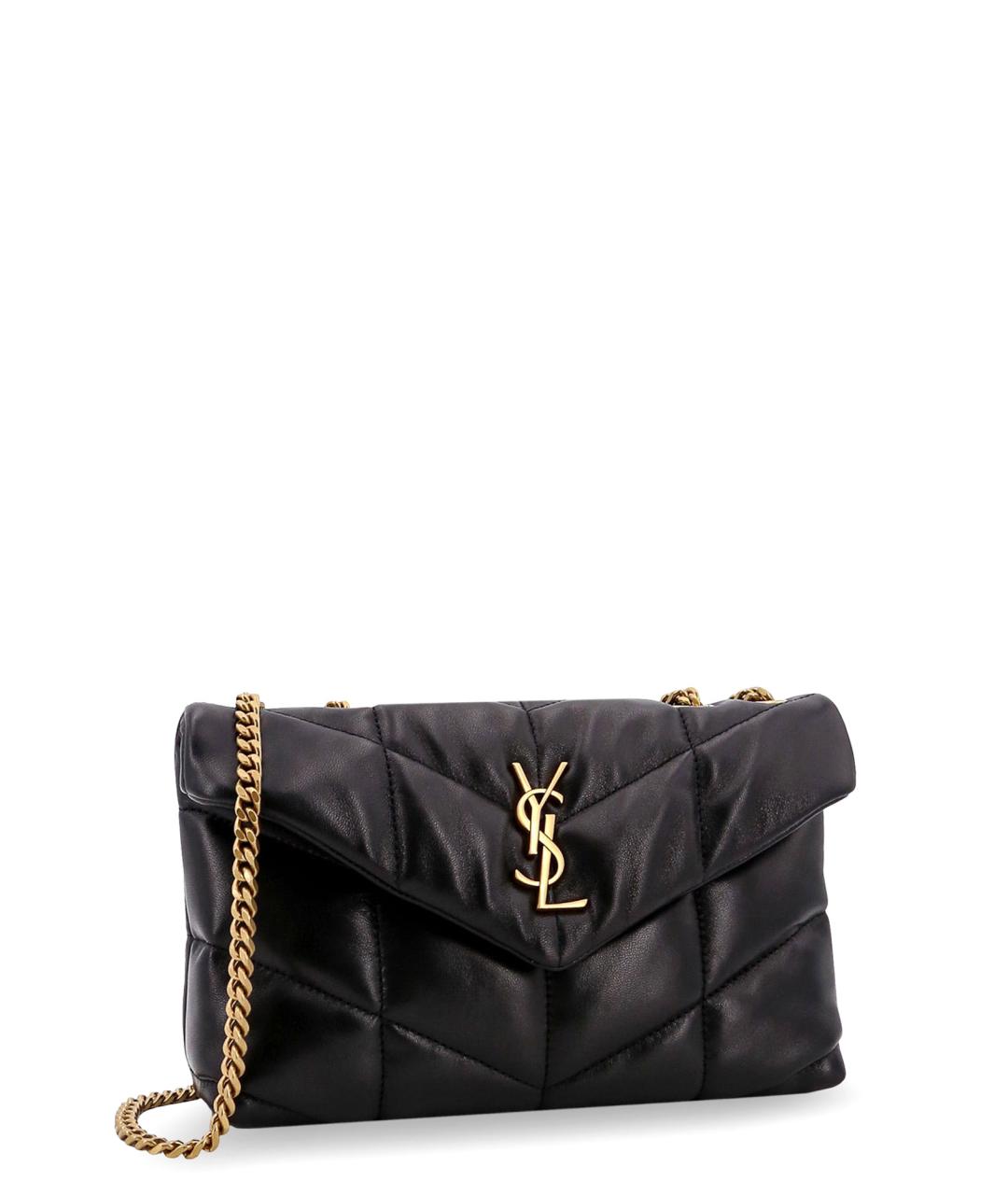 SAINT LAURENT Черная кожаная сумка через плечо, фото 3