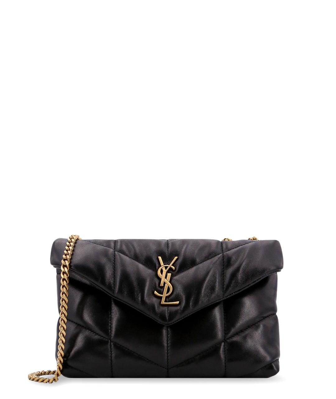 SAINT LAURENT Черная кожаная сумка через плечо, фото 1