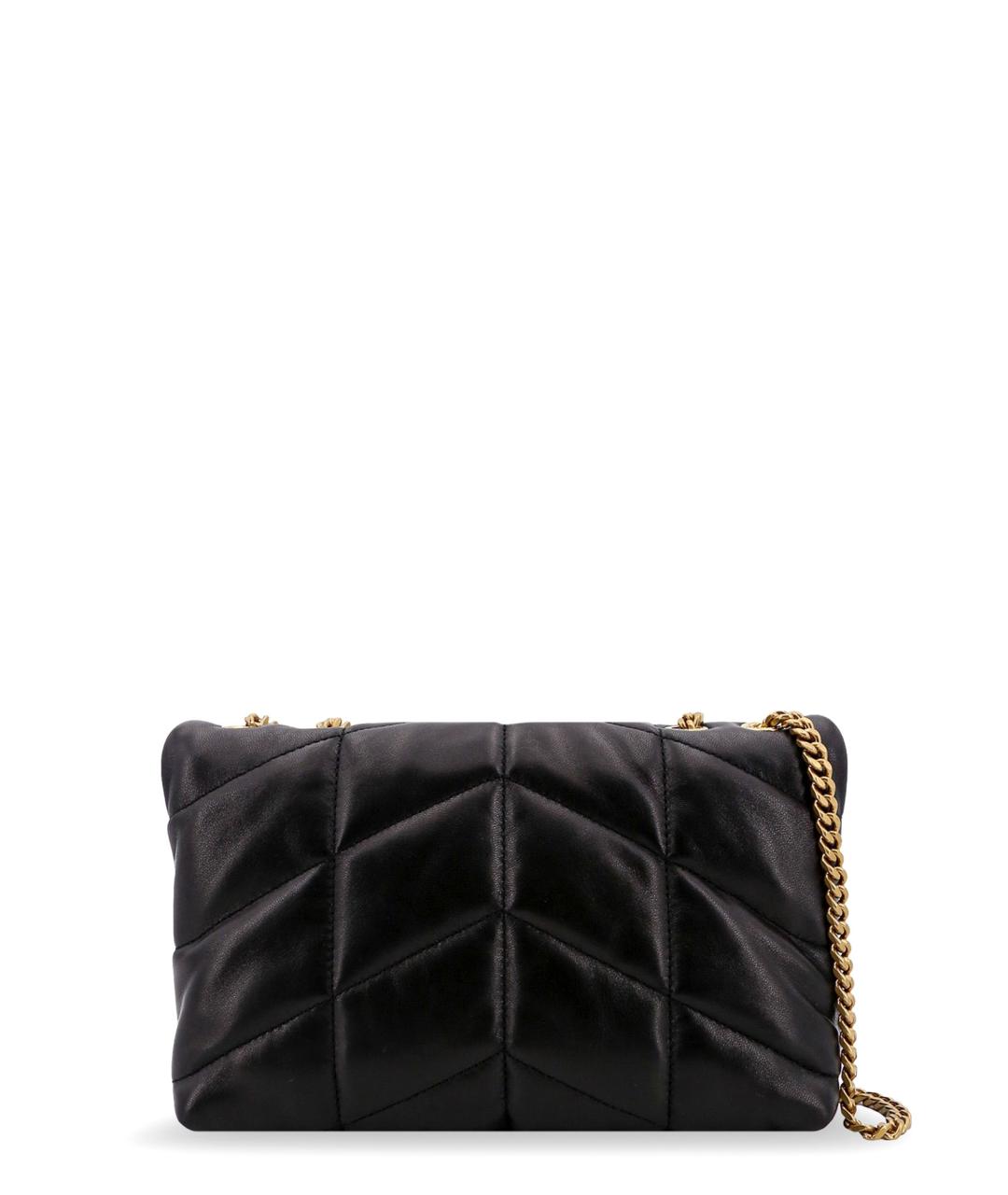 SAINT LAURENT Черная кожаная сумка через плечо, фото 2