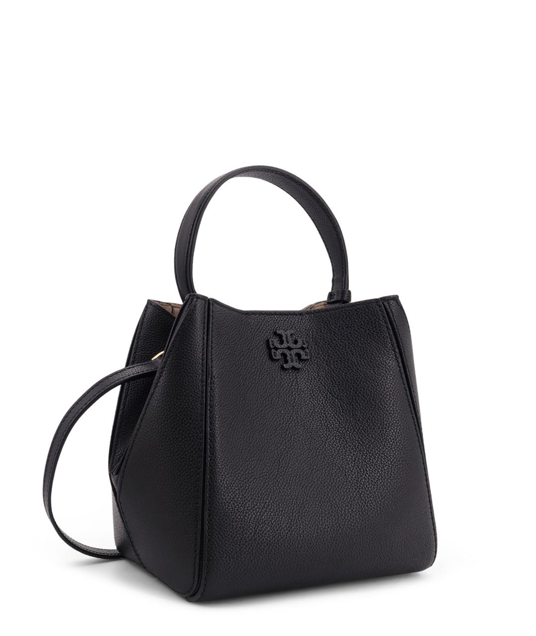 TORY BURCH Черная кожаная сумка тоут, фото 3